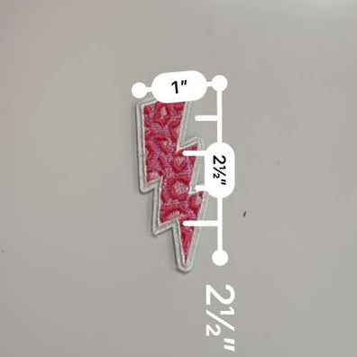 Pink Leopard Lightning Bolt Patch