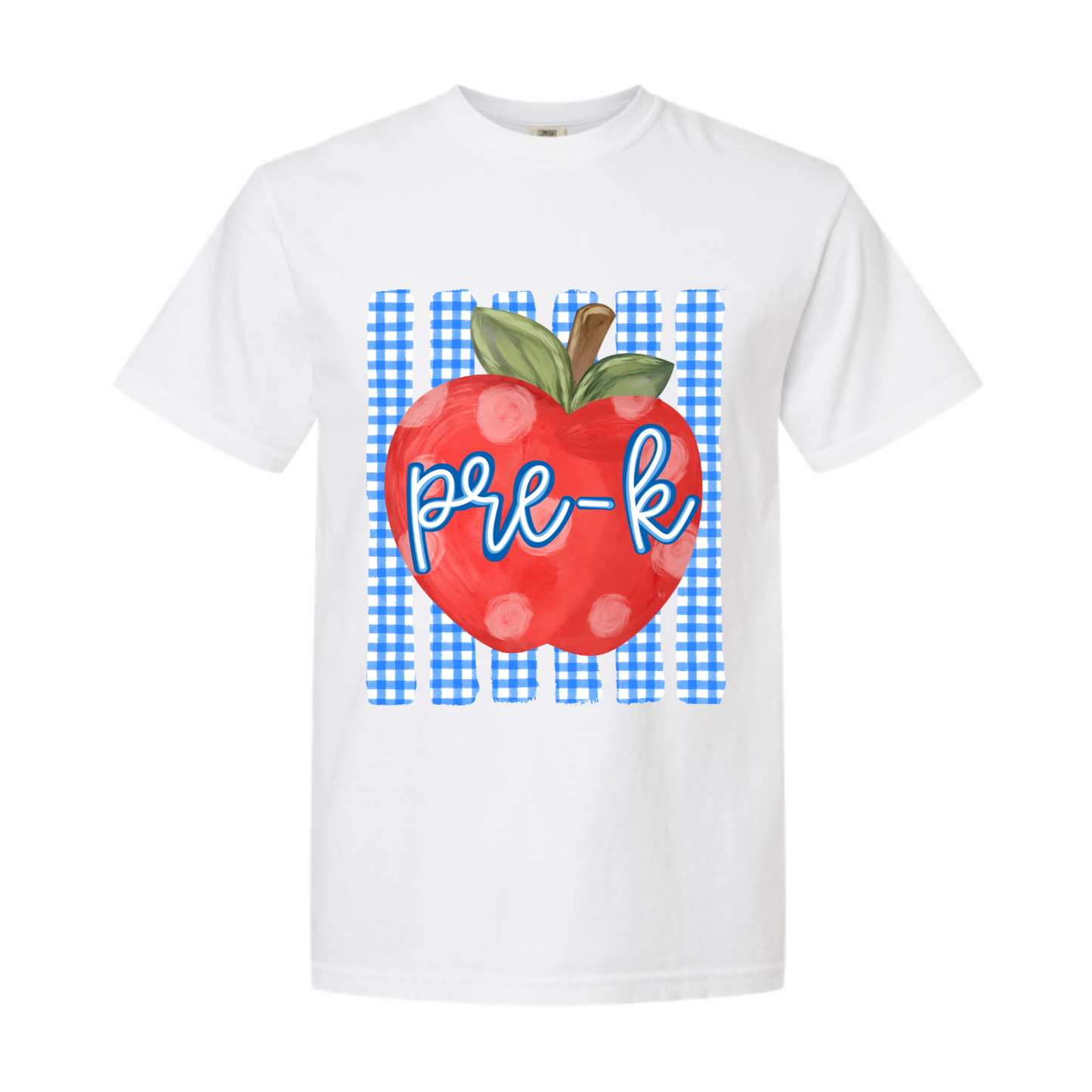 Pre-K apple Comfort Colors tee