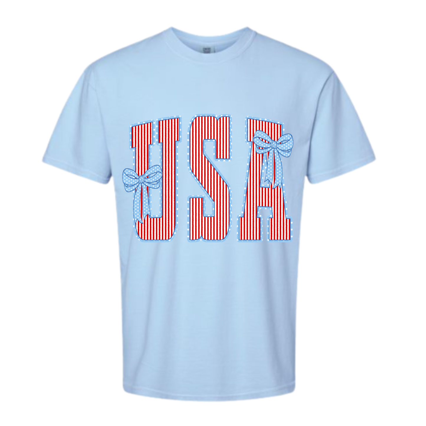 USA Patriotic Bow Stripe Tee