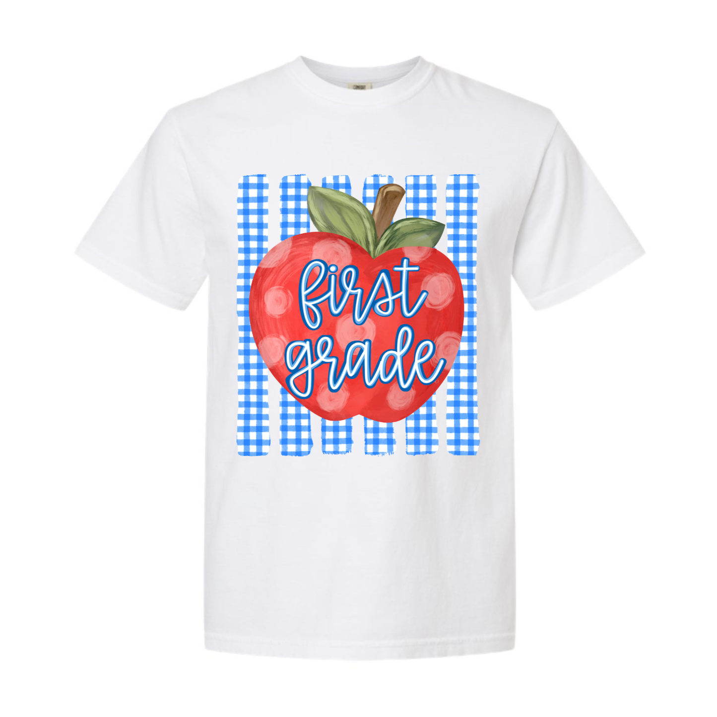 First Grade apple Comfort Colors tee