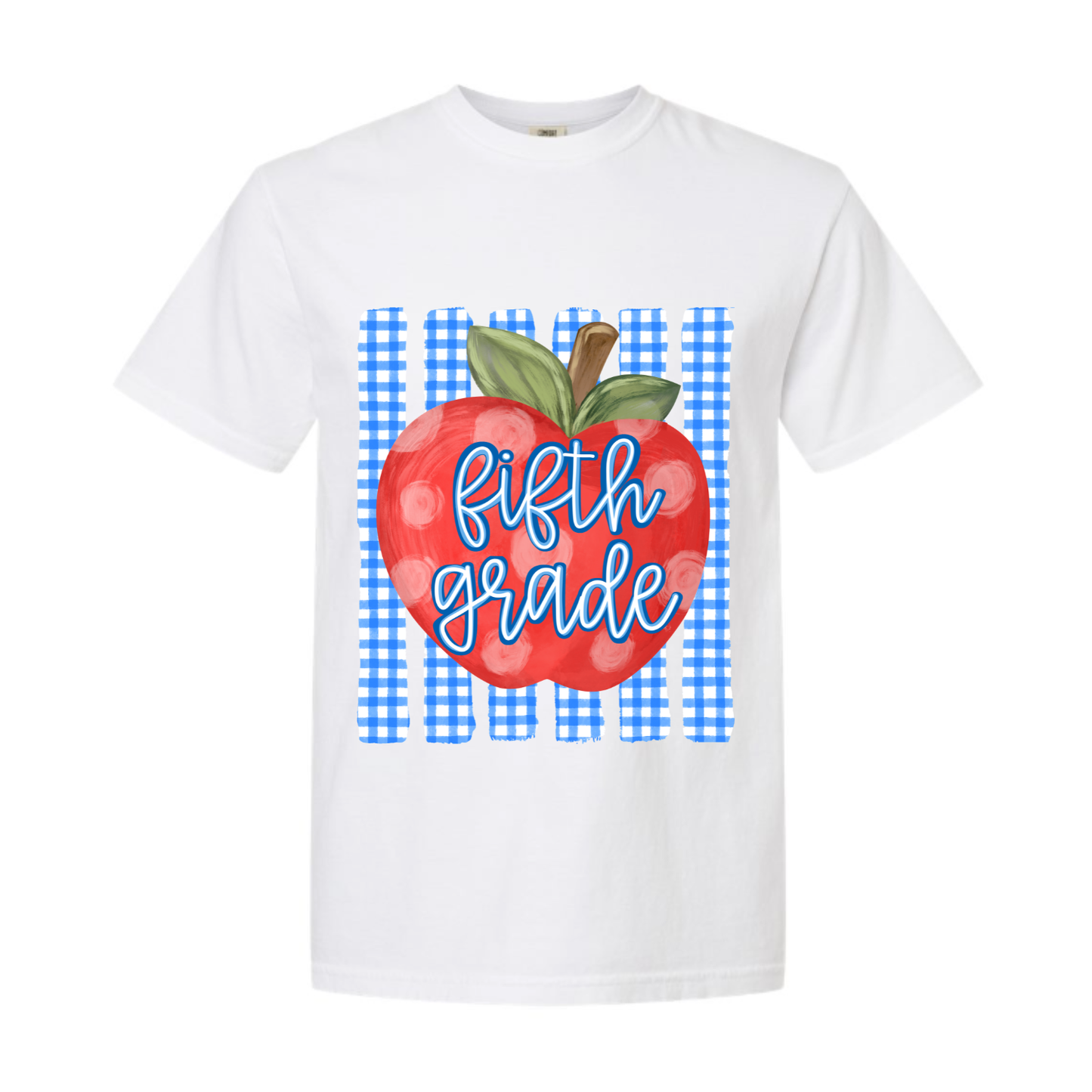 Fifth Grade apple Comfort Colors tee