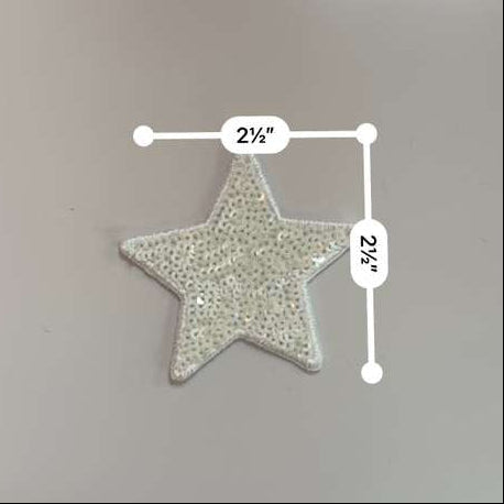 White Sequin Star Patch