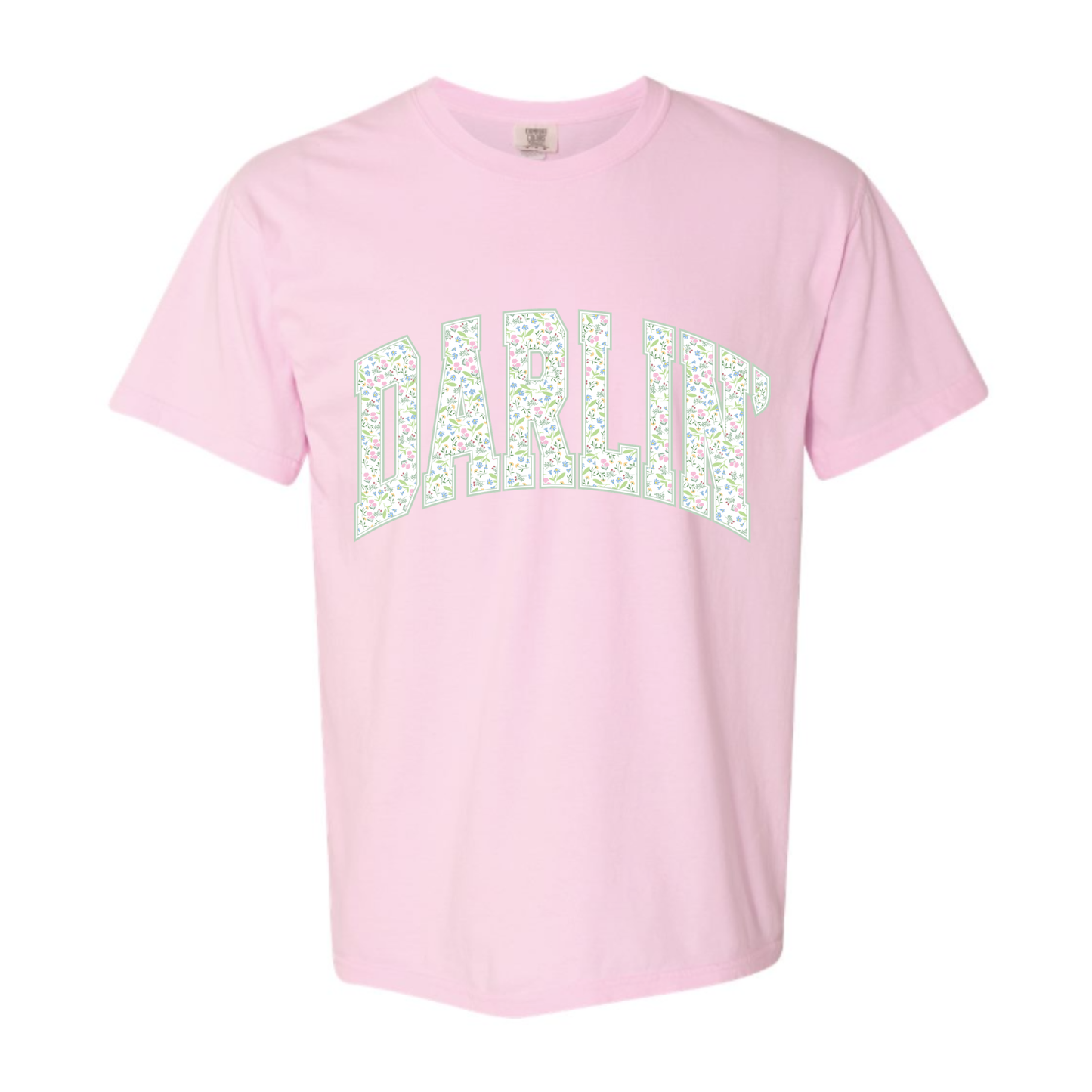Darlin Floral Varsity Comfort Colors Tee