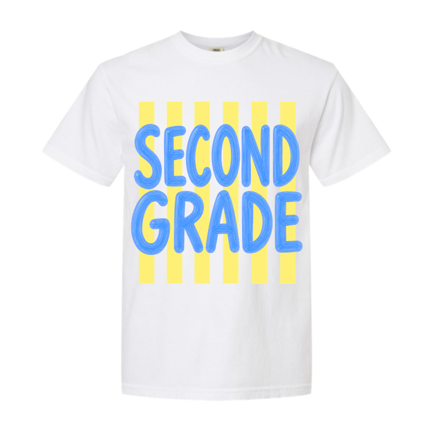 Second Grade balloon letter Comfort Colors tee
