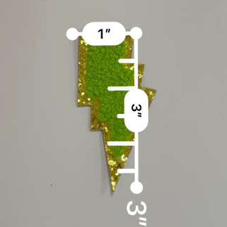 Lime Glitter Lightning Bolt Chenille Patch