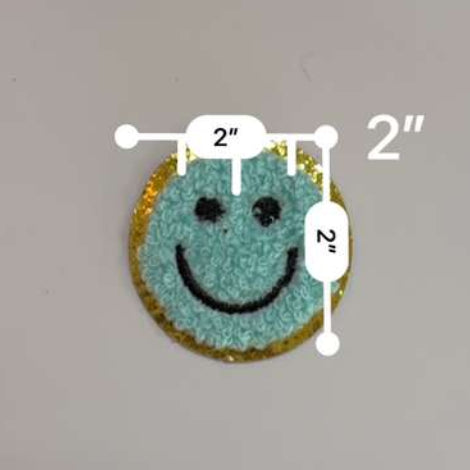 Aqua Teddy Smiley Patch