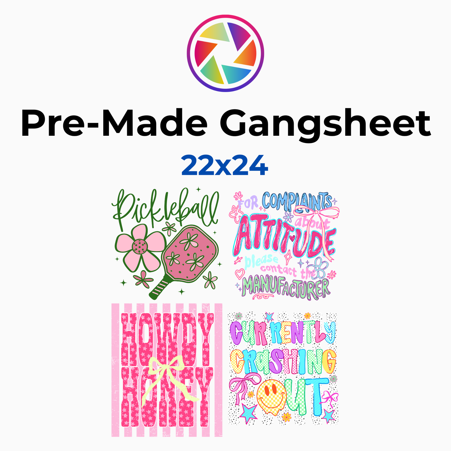 Pastel Howdy & Attitude Collection Premade Gang Sheet 22x24