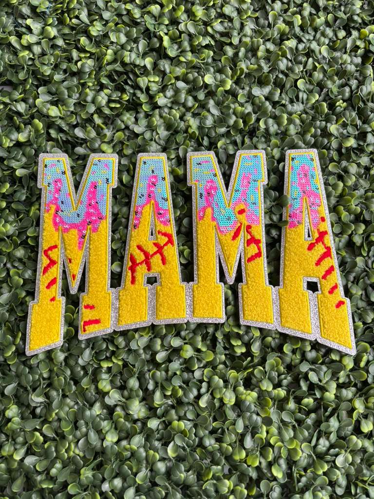 Mama Softball Full Front Chenille Patch