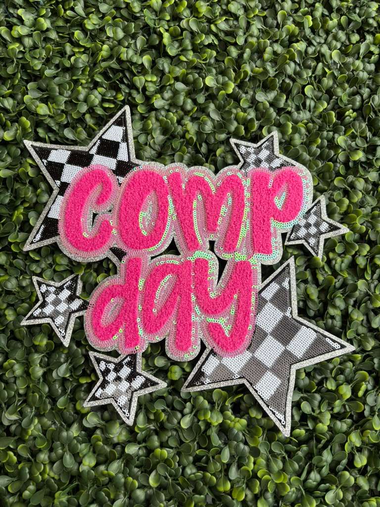 Game Day Stars Full Front Chenille Patch – Pink
