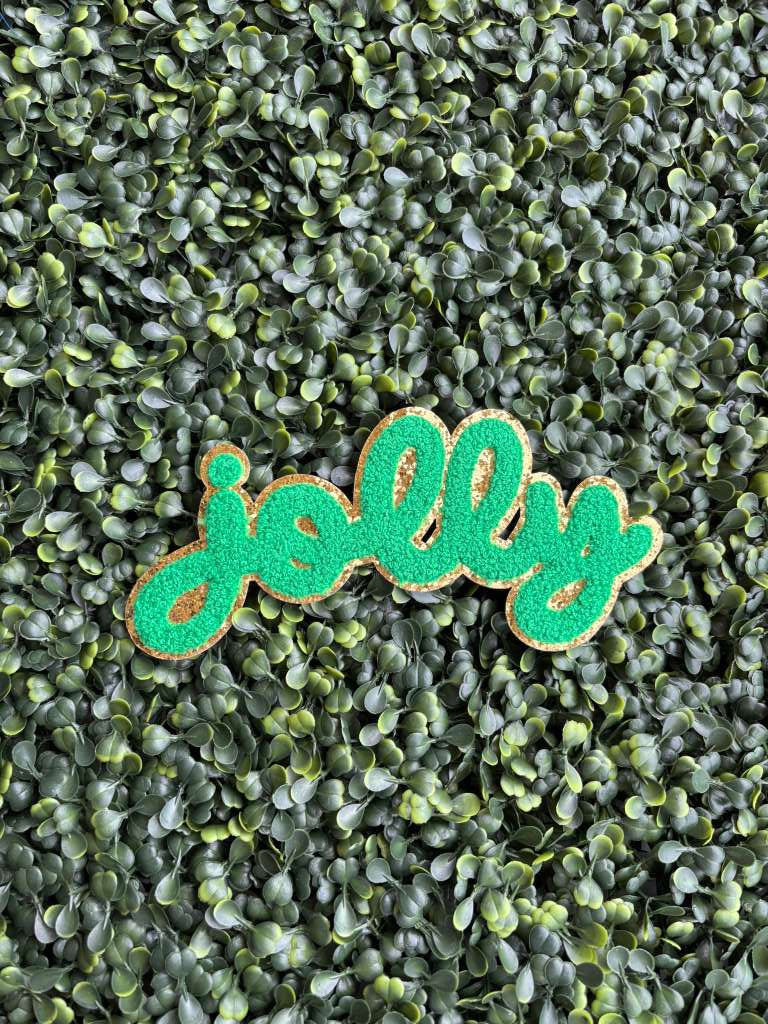 Jolly Hat/Left Chest/Kids Front Chenille Patch – Green & Gold