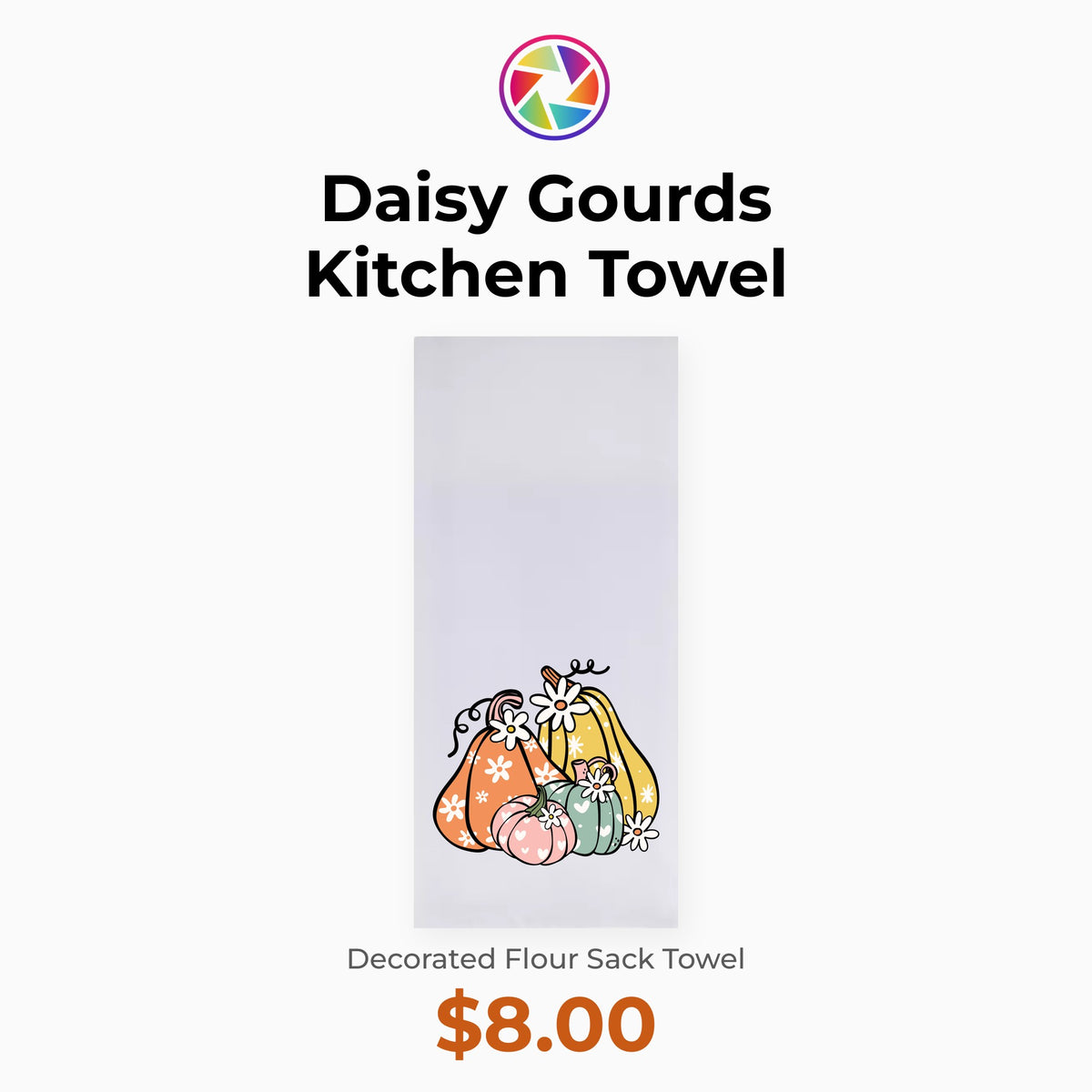 Daisy Gourds Kitchen Towel