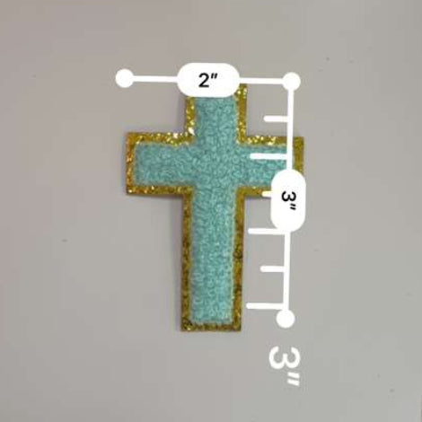 Sky Blue Teddy Cross Patch