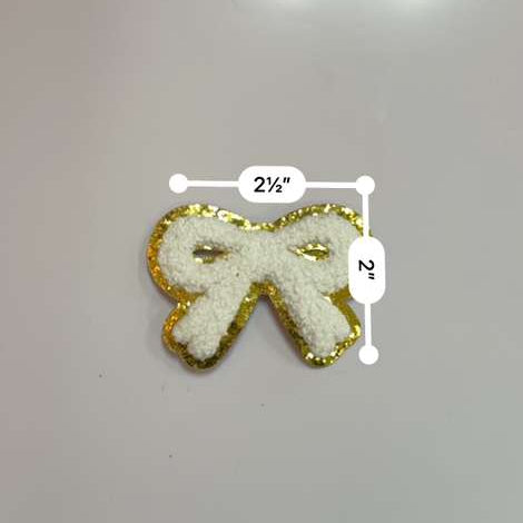 Gold Glitter Coquette Bow Patch