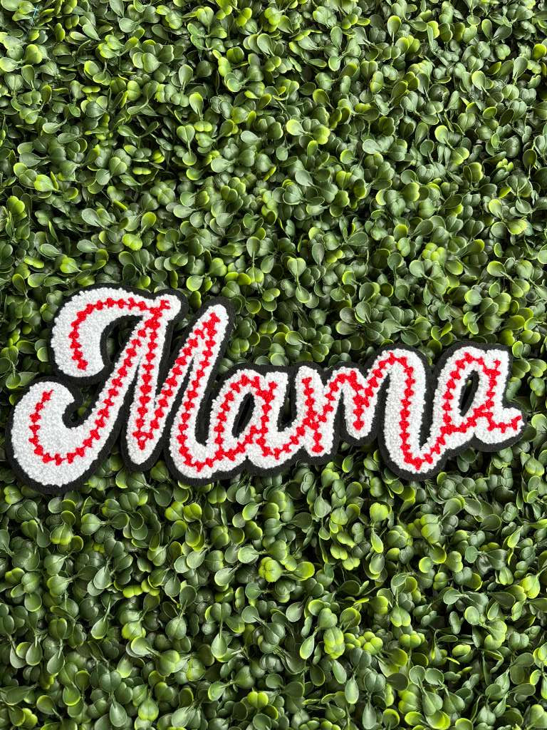Mama Baseball Stitch Full Front Chenille Patch