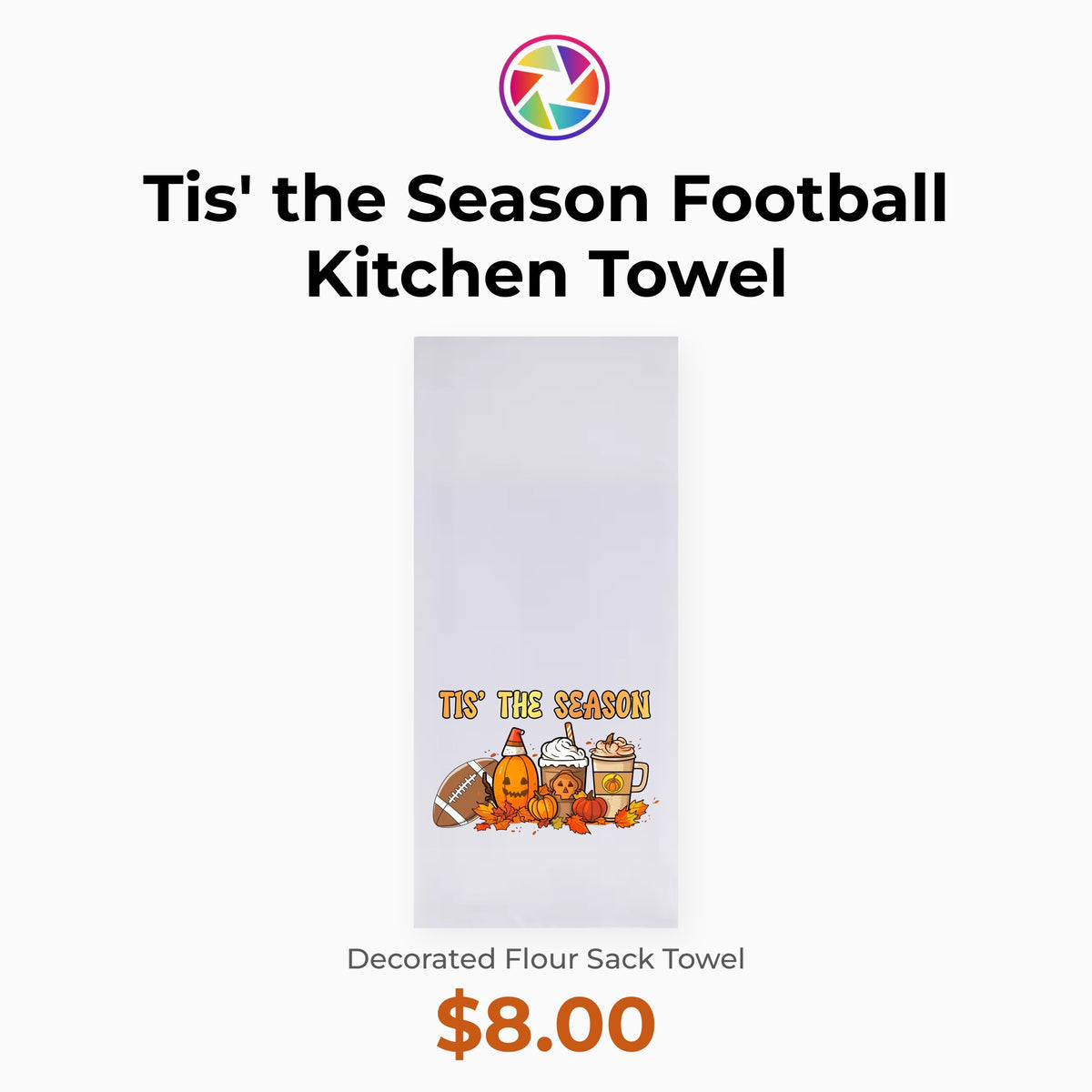 Tis' the Season Football Kitchen Towel