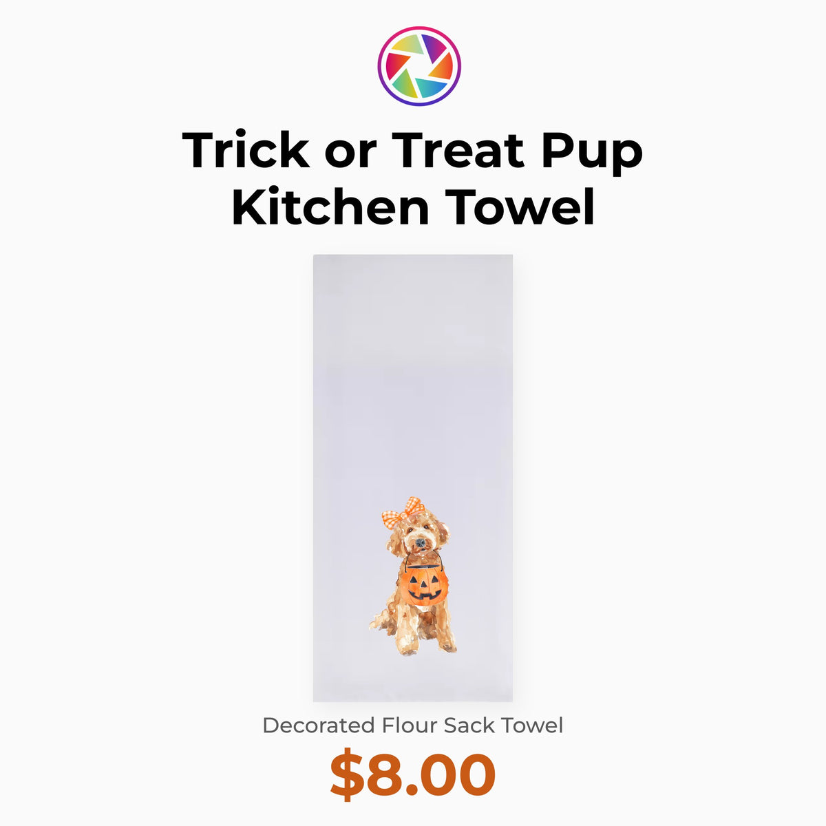 Trick or Treat Pup Kitchen Towel