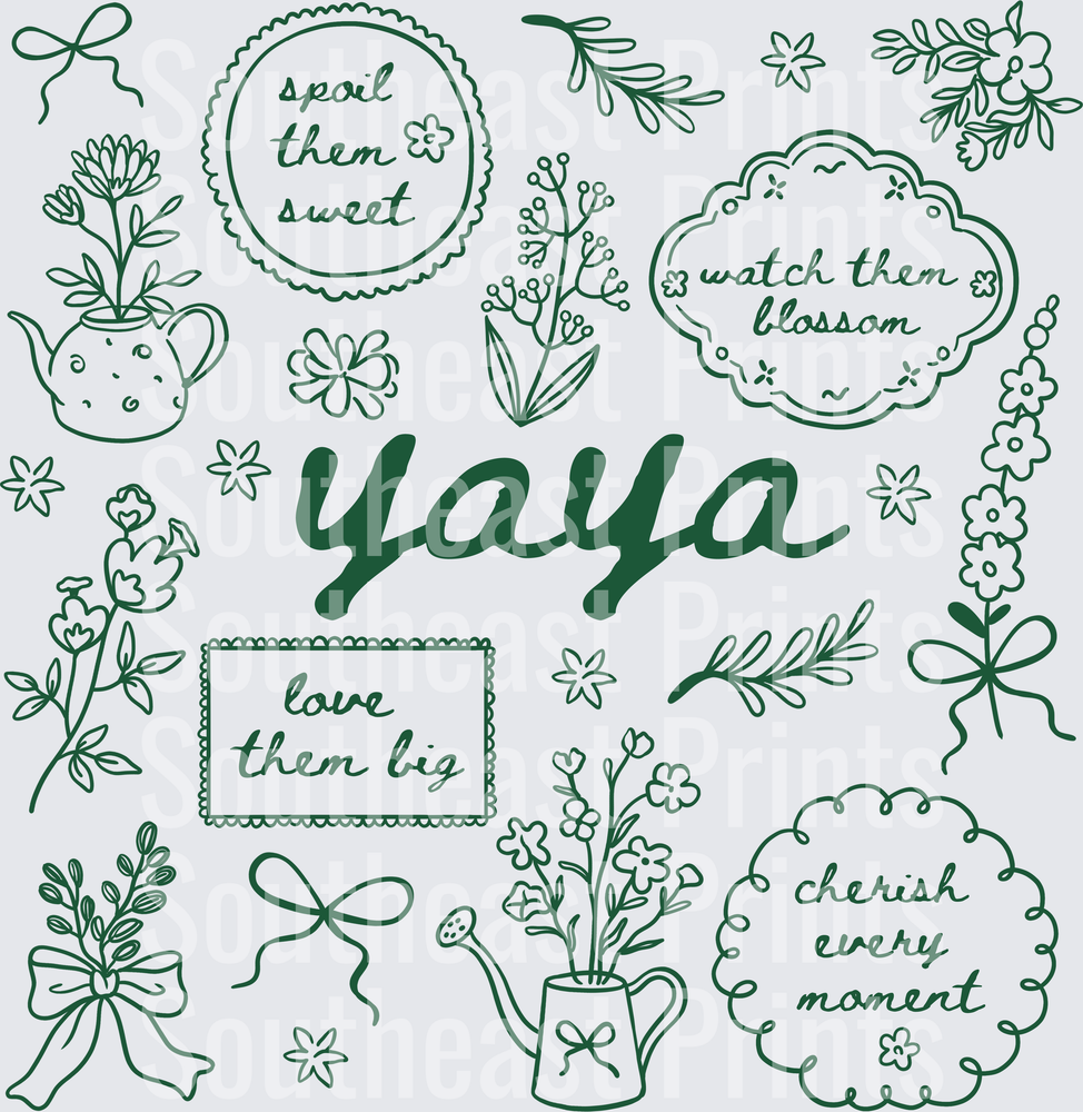 Yaya Floral Lettering
