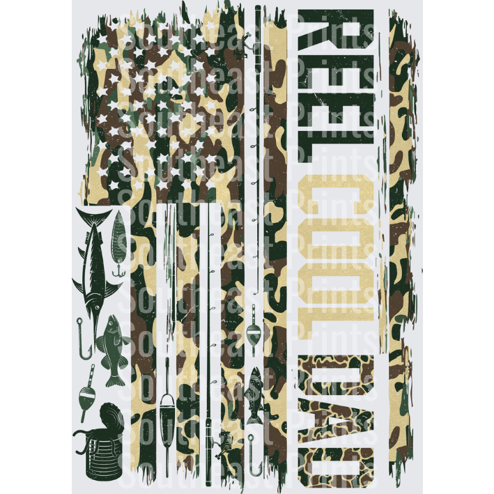 Reel Cool Dad Camo Flag