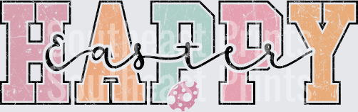 HAPPY Pastel Block Letters