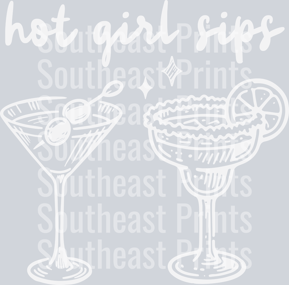 Hot girl sips white