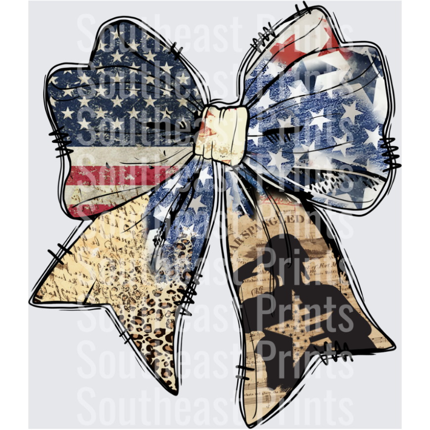 Patriotic Leopard Bow