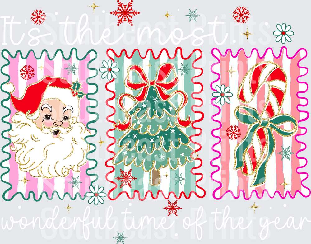 Retro Christmas Stamps