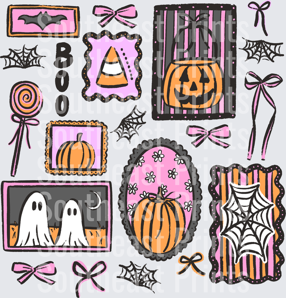 Spooky Pink Halloween Collage