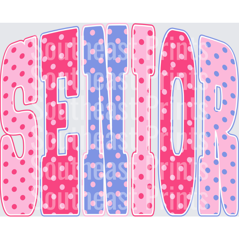 Pink Purple Polka Dot Senior