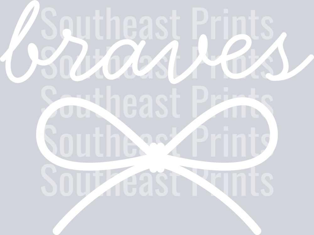 Braves White Bow