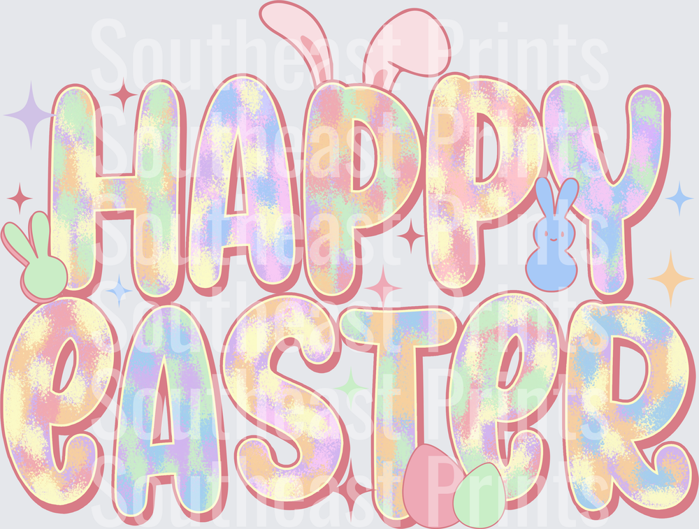 Happy Easter Pastel Rainbow