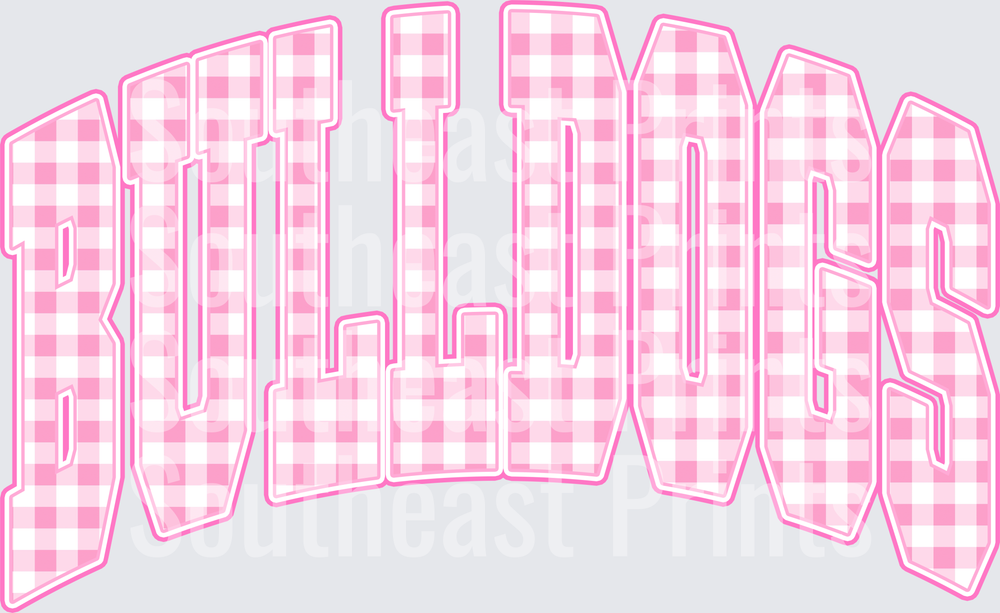 Pink Gingham Bulldogs