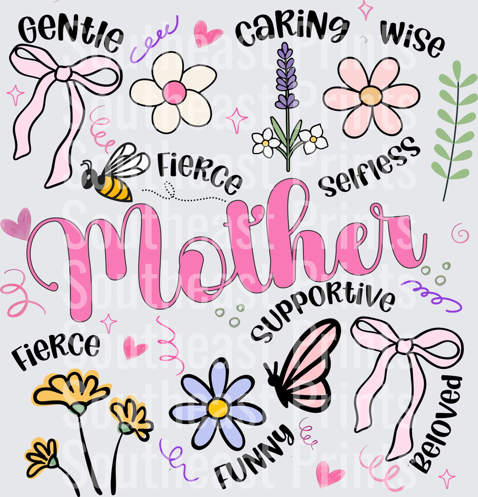 Mother Floral Typography