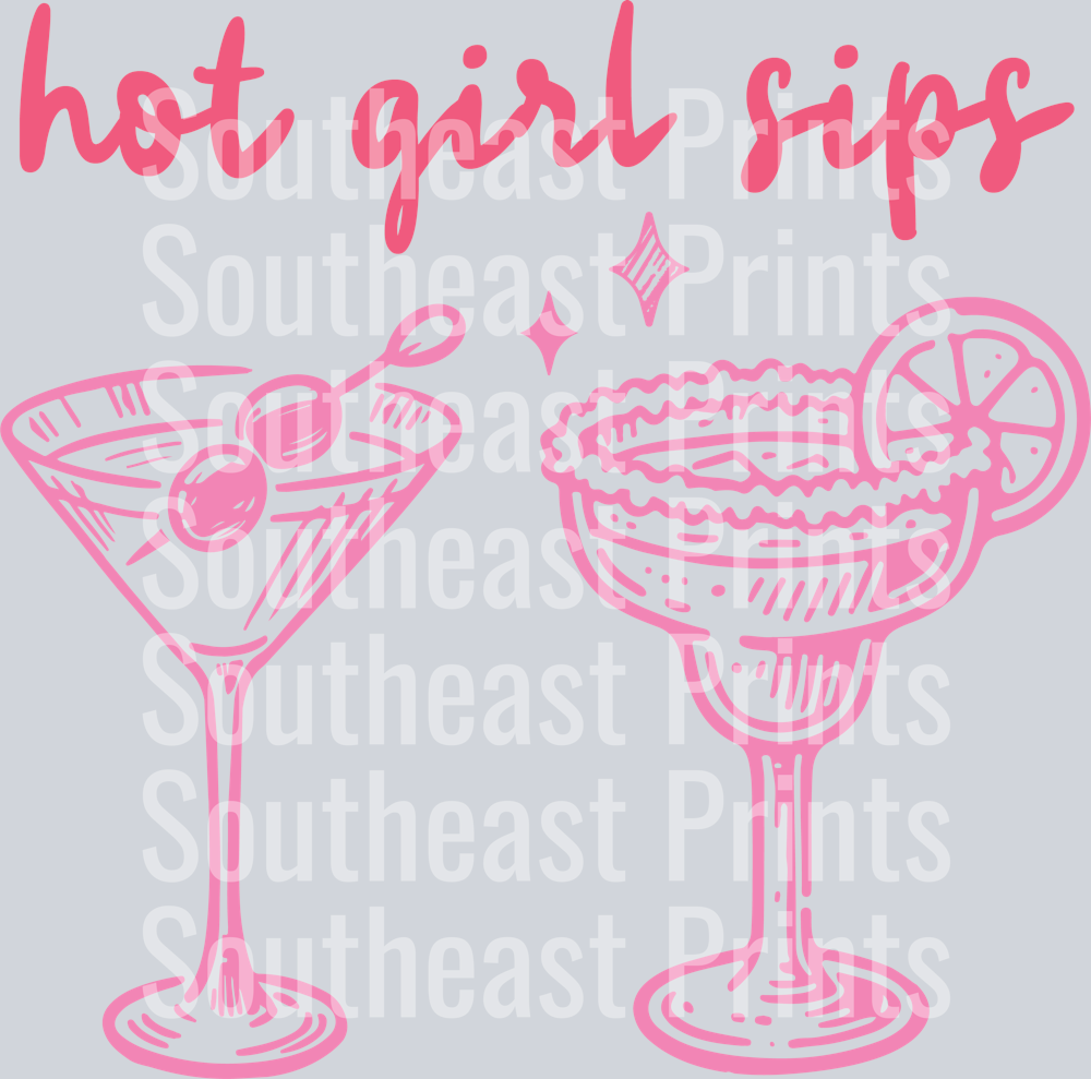Hot girl sips