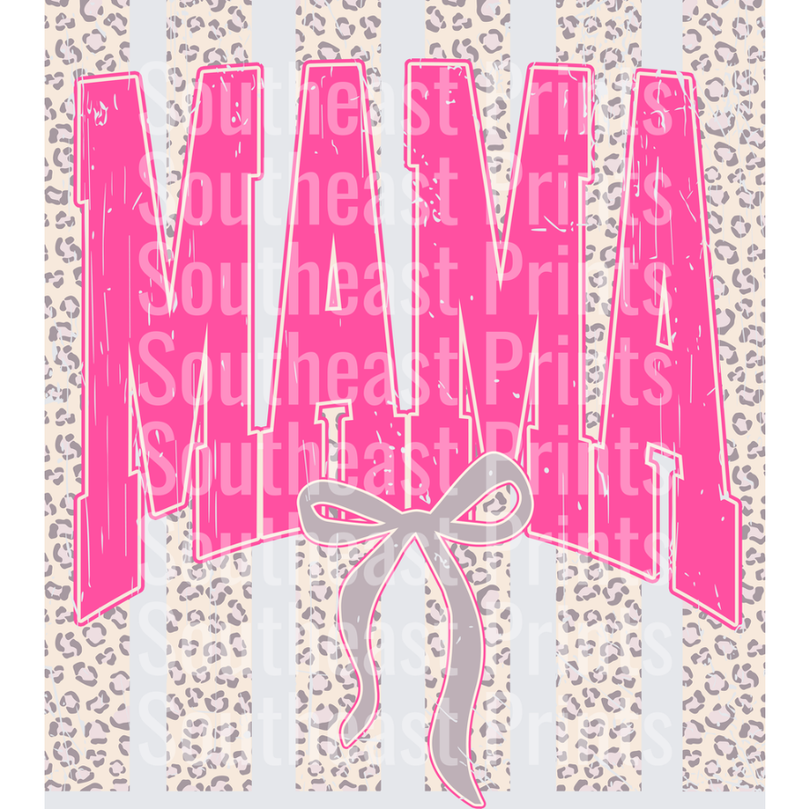 Pink Leopard Mama Bow