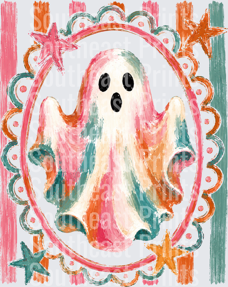 Retro Colorful Ghost