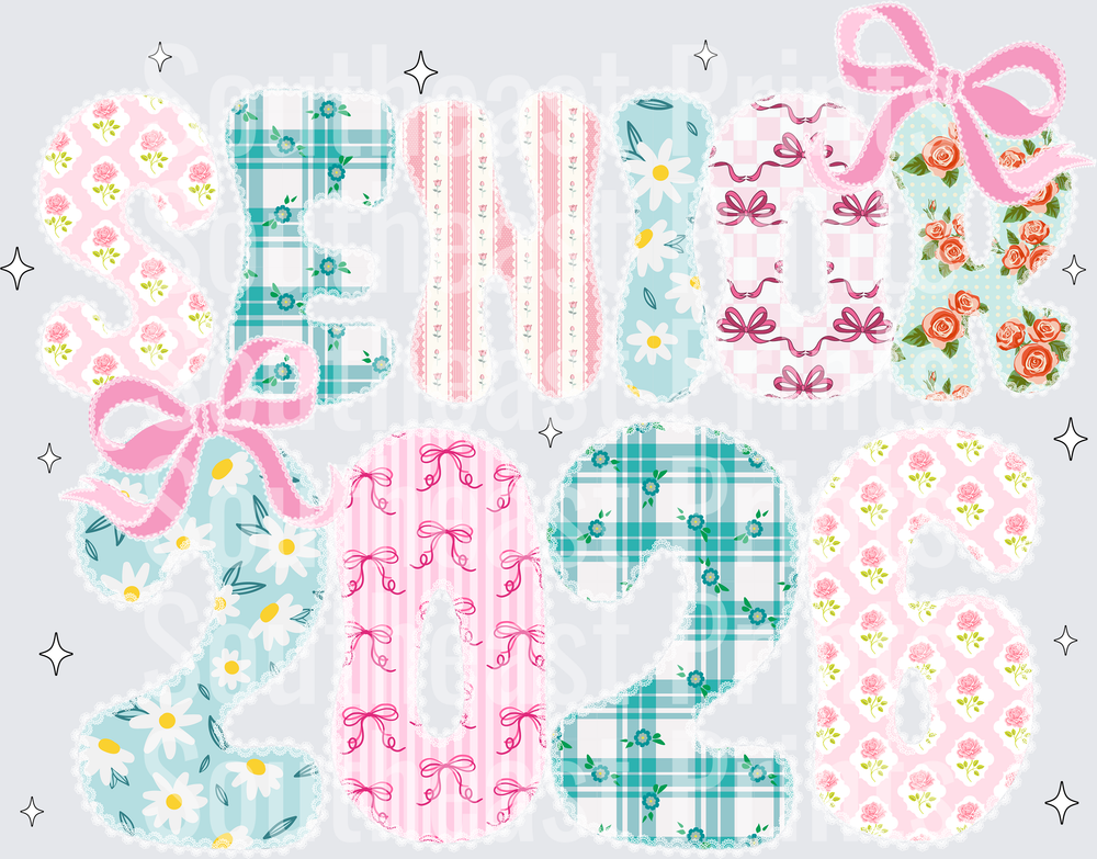 Senior 2025 Floral Pattern Letters
