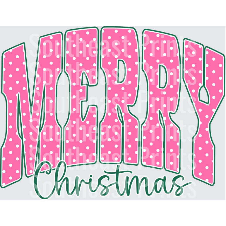 Pink Polka Dot Merry Christmas