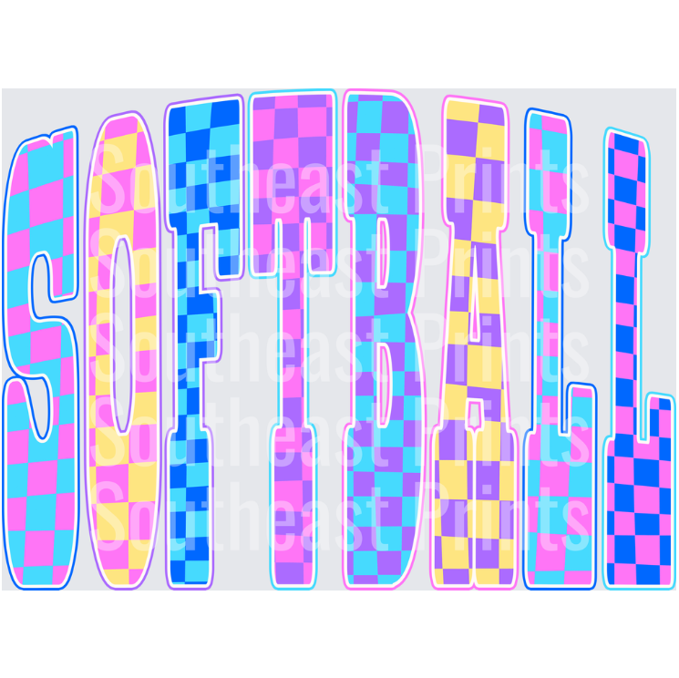 Retro Checkered Softball