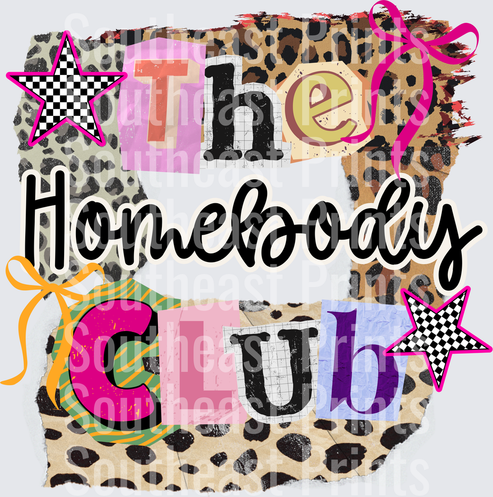 The Homebody Club Leopard Print with Checkered Stars and Ribbon