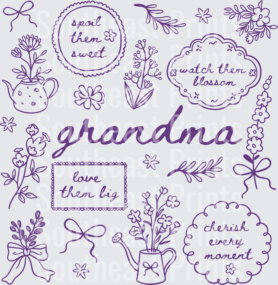 Grandma Floral Typography
