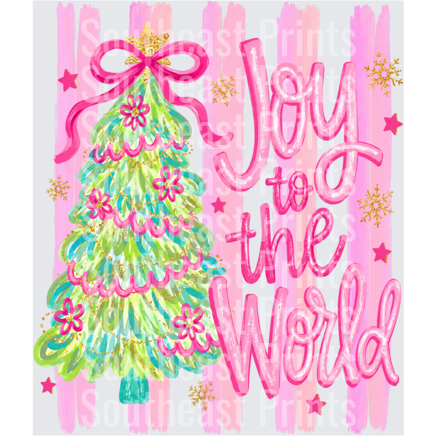 Joy To World Pink Christmas Tree