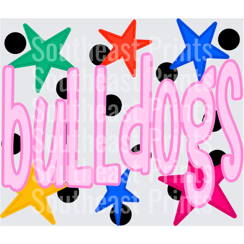 Bulldogs Colorful Stars