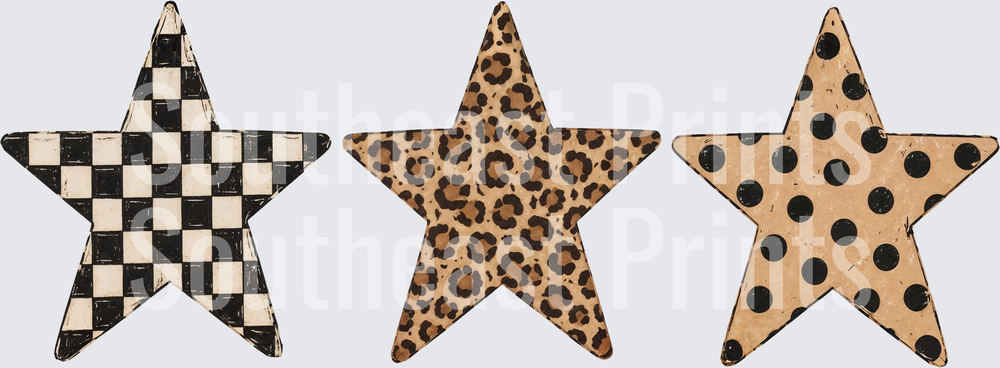 Patterned Stars Trio