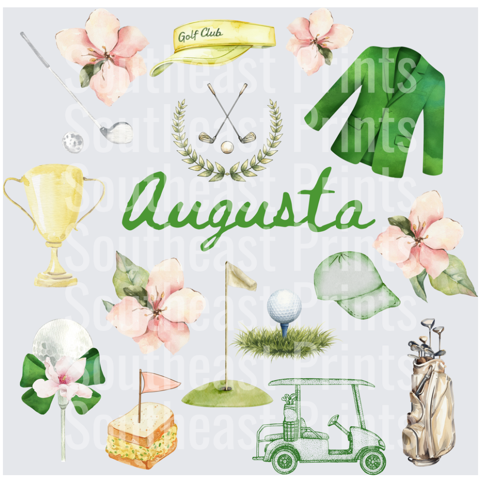 Augusta Golf Tournament Watercolor