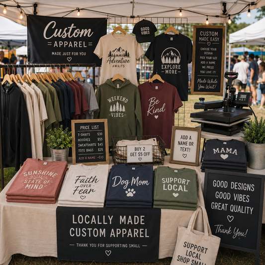 Building a Profitable Custom Apparel Booth: Equipment, Inventory, and Pricing Tips