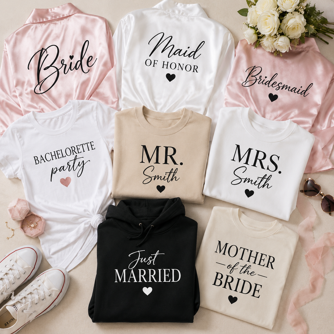 Custom Wedding Apparel with DTF Transfers: From Bridal Parties to Honeymoon Outfits