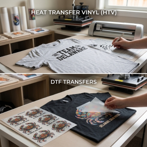 DTF Transfers vs. Iron-On Vinyl (HTV): A Side-by-Side Comparison