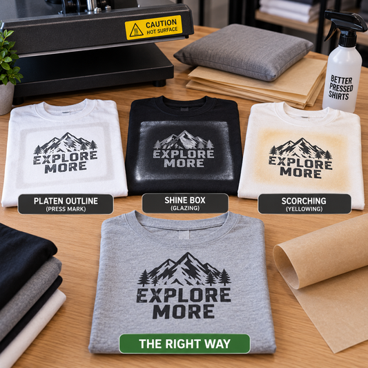 How to Avoid Heat Press Marks, Scorching, and Shine Boxes on Garments