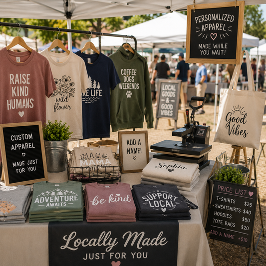 How to Sell Custom Merch at Farmers Markets and Craft Fairs Using DTF Transfers