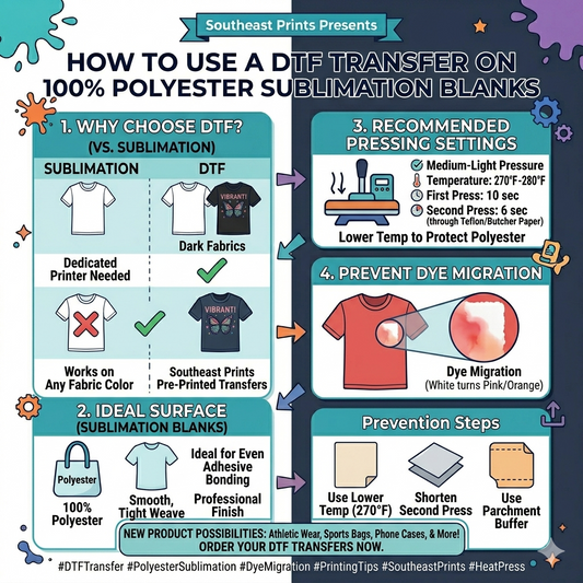 How to Use a DTF Transfer on 100% Polyester Sublimation Blanks